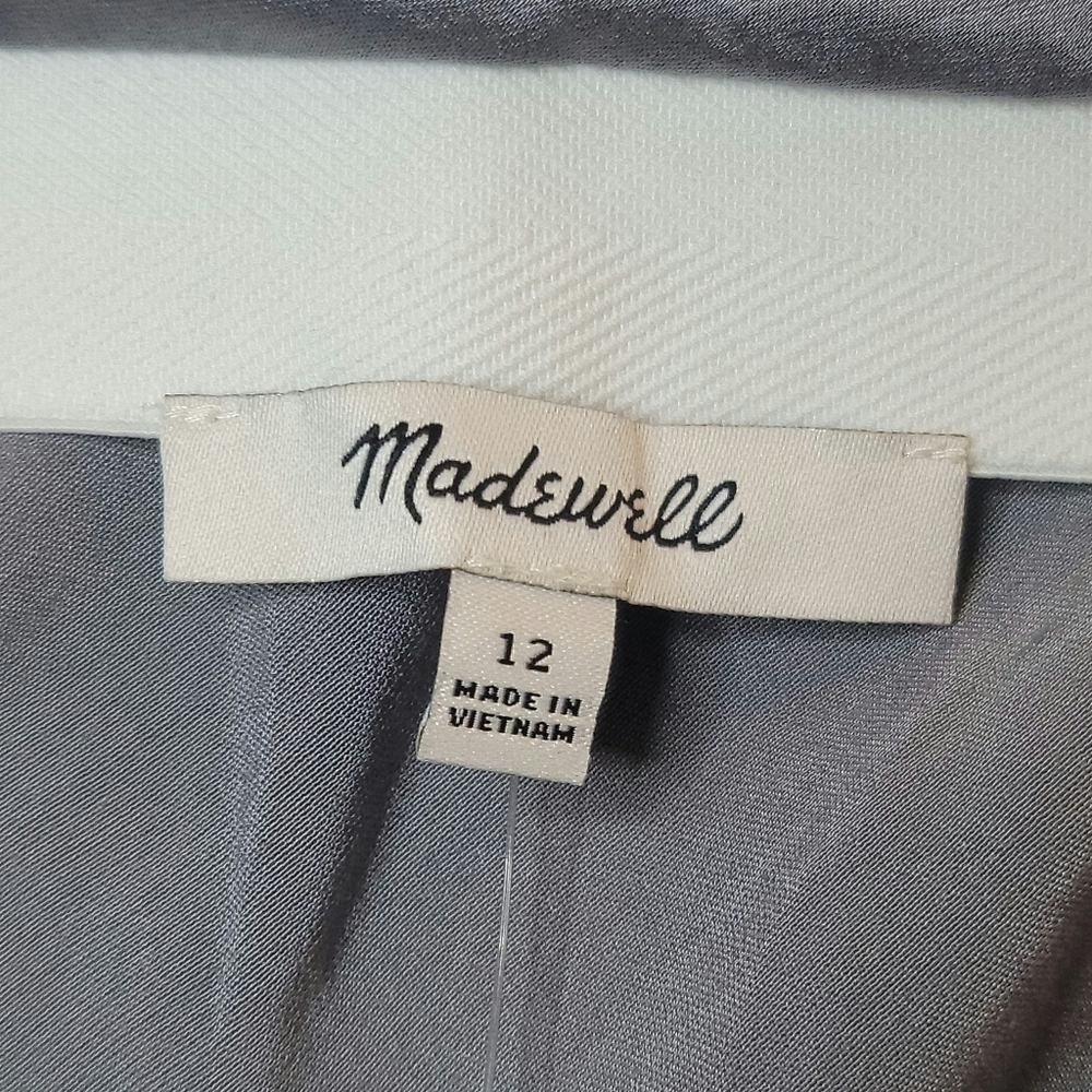 Madewell Bias-Cut Satin Maxi Slip Skirt Size 12 Dusk Gray Elastic Waist Flowy - Picture 12 of 16